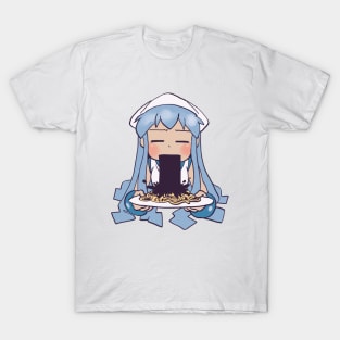 I draw that authentic squid girl ink spaghetti scene / funny Shinryaku Ika Musume anime T-Shirt